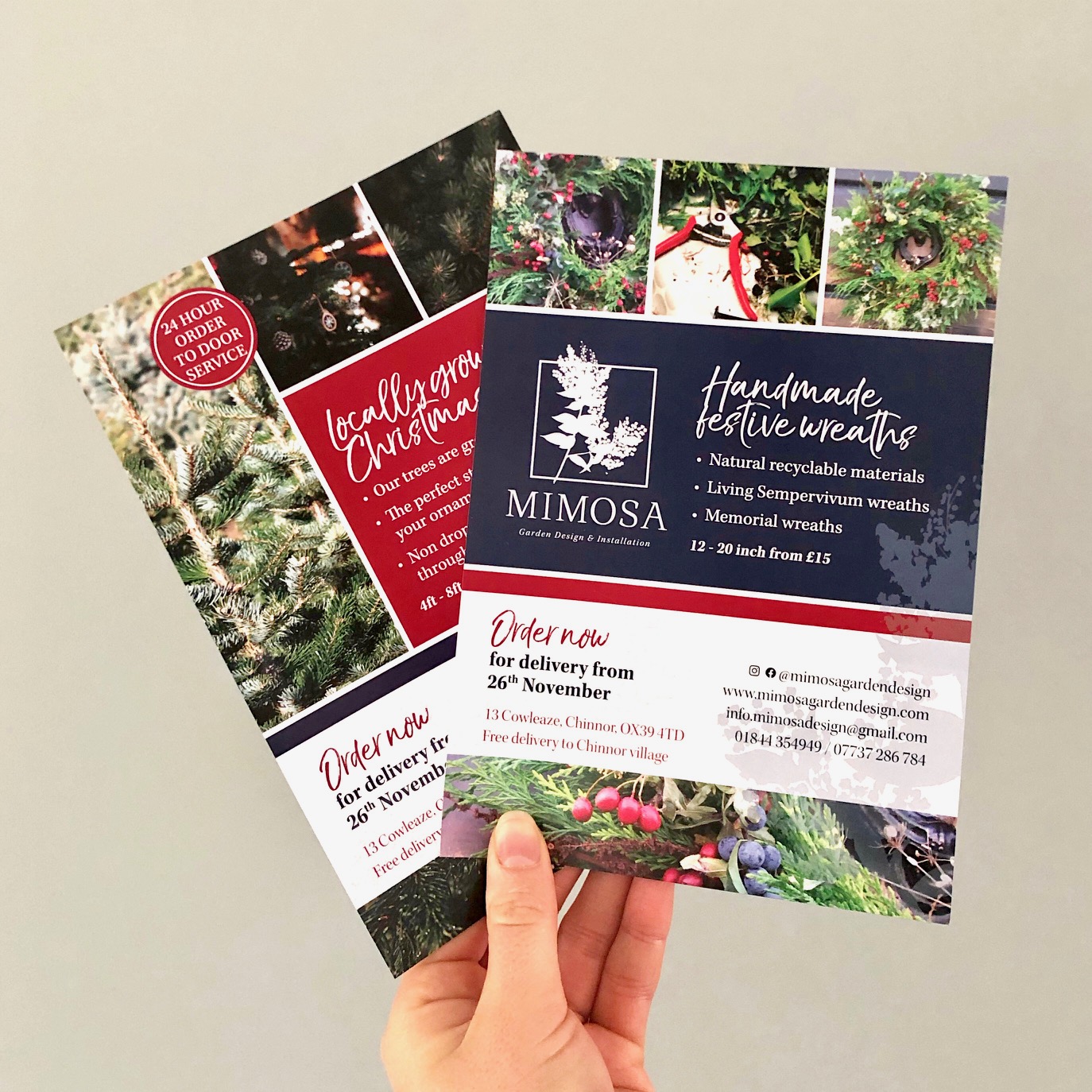 Mimosa Garden Design leaflet design and print